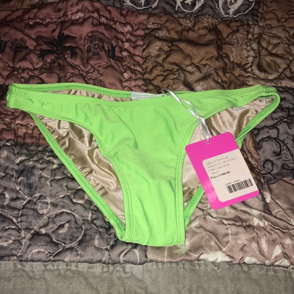 Neon Green High Cut Bikini Bottoms